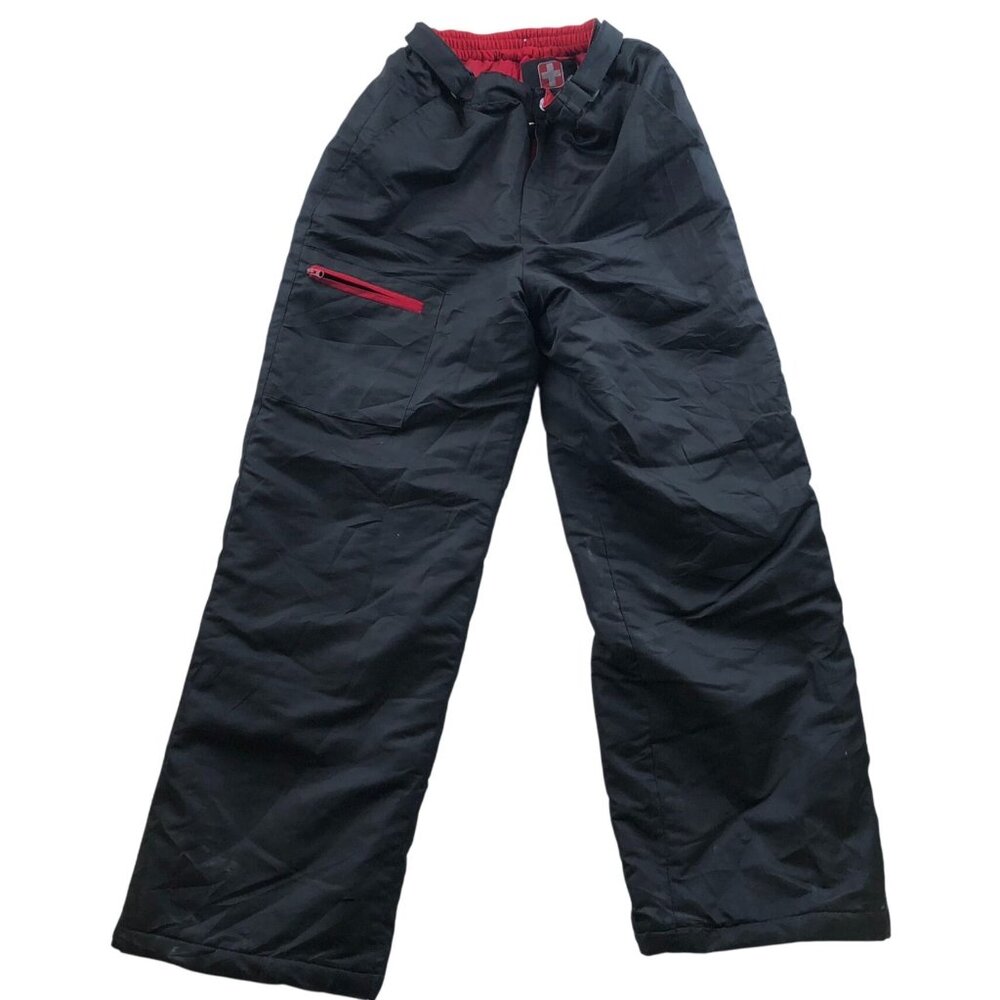 SwissTech Boys Snow Pants Size XL Outdoors Winter Insulated Pull On Hiking Black